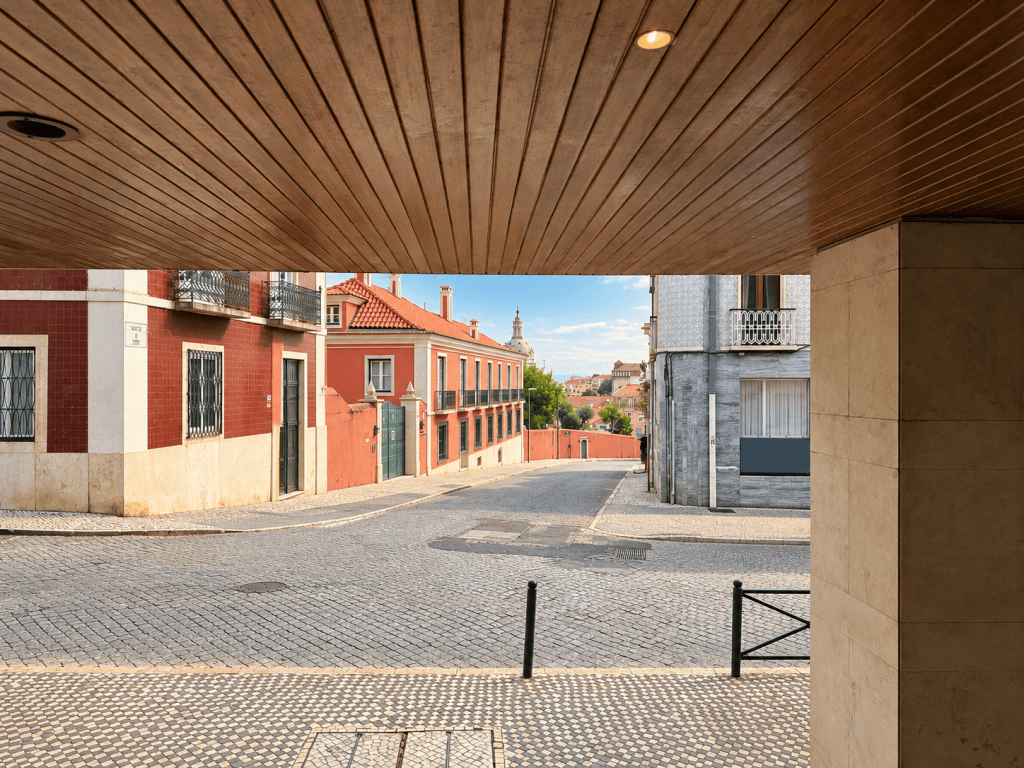 View of the street from the studio